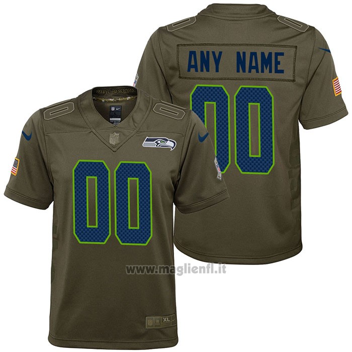 Maglia NFL Limited Bambino Seattle Seahawks Personalizzate Salute To Service Verde